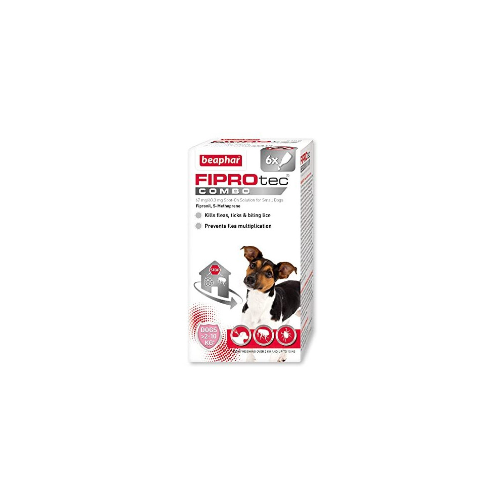 Beaphar | Fiprotec Combo For Small Dogs (2–10Kg) | Kills Fleas, Flea Eggs & Ticks | Stops Fleas Multiplying On Pet And In Home | Vet Strength Treatment |