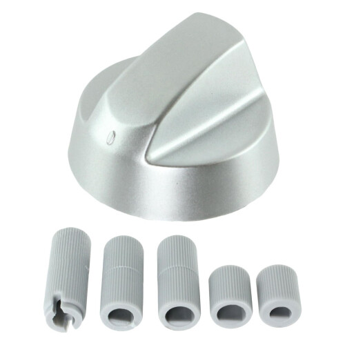 SPARES2GO Air Fryer Knob Silver Switch Universal Dial Button Multi Cooker Mini Oven