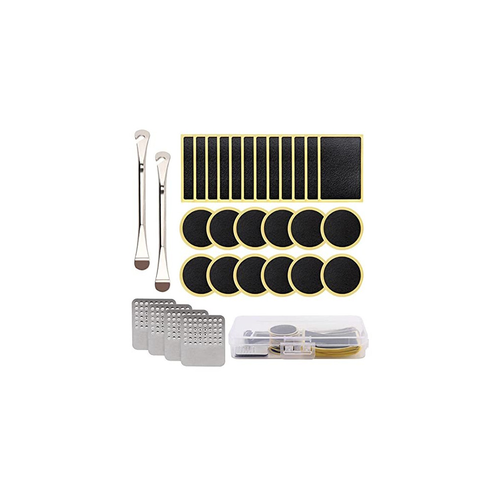 Bike Tire Repair Kit -Bike Repair kit 30 in 1 Include Stainless Steel Bike Tire Lever and Glueless Patches and Metal Rasp for Puncture Repair Tool