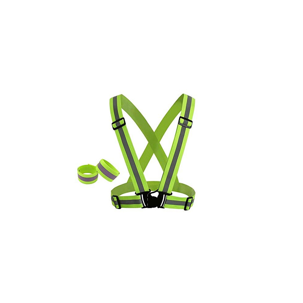 Reflective Vest,High Visibility Safety Vest With Adjustable 2 Arm Band Gear Safety Vest For Outdoor Jogging Cycling Walking Hiking Motorbikes Running 7659481759803