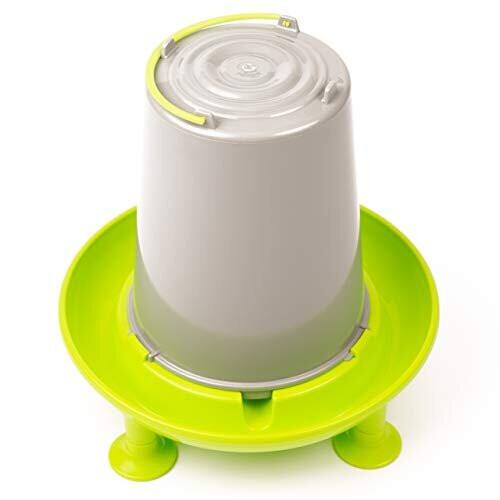 Automatic Poultry/Chicken Drinker - Small 1.5L Plastic Green/Grey