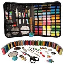 XL Portable Travel Sewing Kit with Over 210 DIY Premium Supplies, Household Essential for Beginners Kids Adults Box Contains Needles, Threads