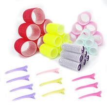30Pcs Hair Roller Set, Velcro Hair Roller with 10 Duckbill Clips, hair curler Waver No Heat Tool Set for Women Kid Haircut(60mm,48mm,36mm, 25mm,15mm)