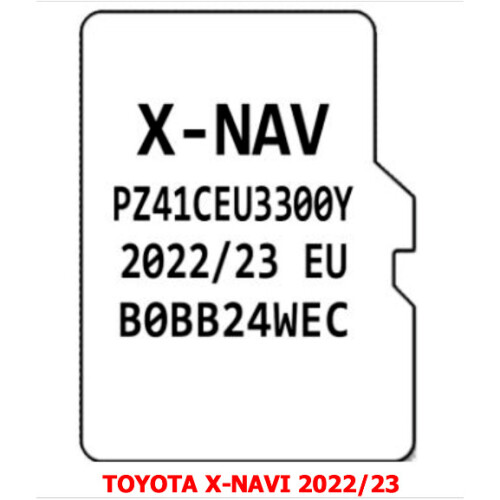 TOYOTA  AYGO -  X-NAV SAT NAV MAP MICRO SD CARD UPDATE EUROPE 2023