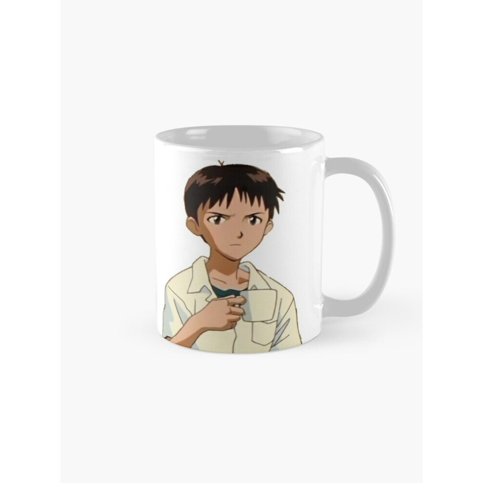 Mugs 11oz shinji holding a mug on a mug Coffee Ceramic Mug Funny Anniversary Novelty Christmas Gift