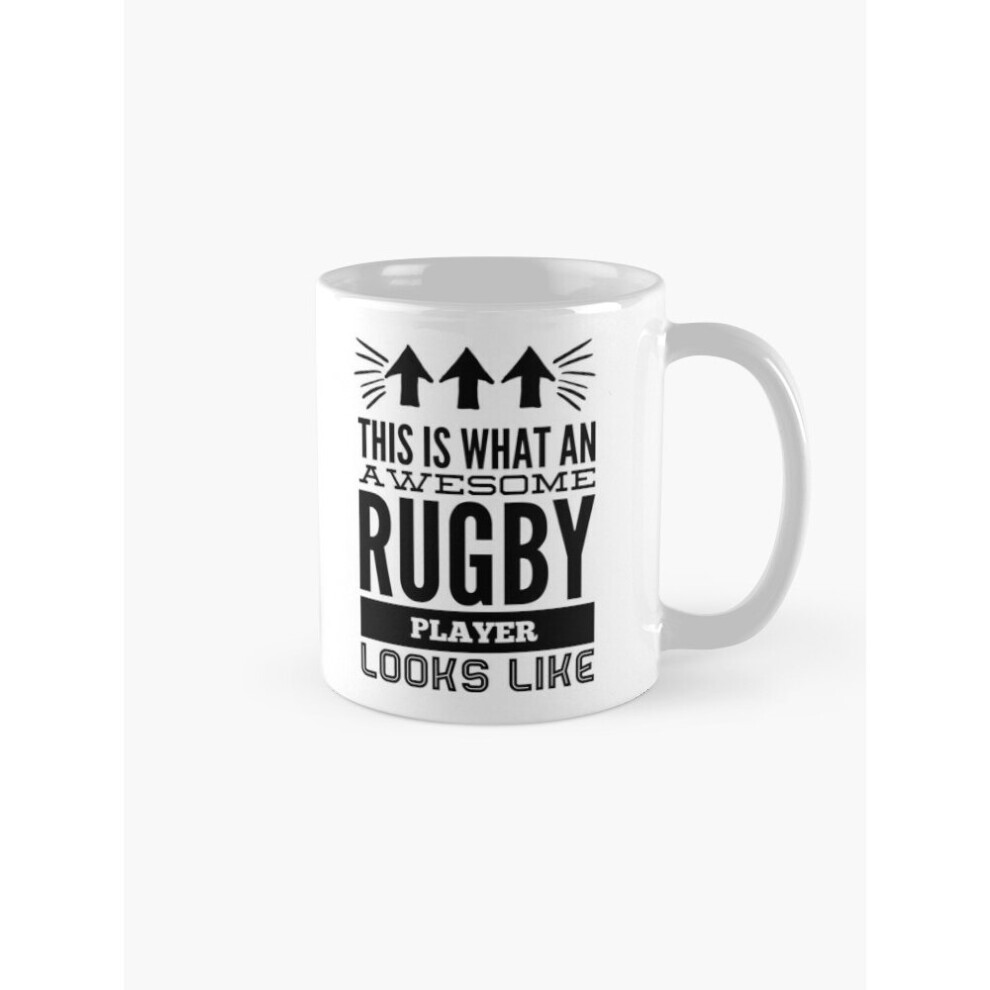 Mugs 11oz This is what an awesome rugby player looks like Coffee Ceramic Mug Funny Anniversary Novelty Christmas Gift