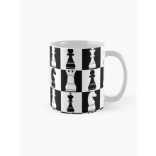Mugs 11oz Black and White Chess Board Print Pattern Coffee Ceramic Mug Funny Anniversary Novelty Christmas Gift