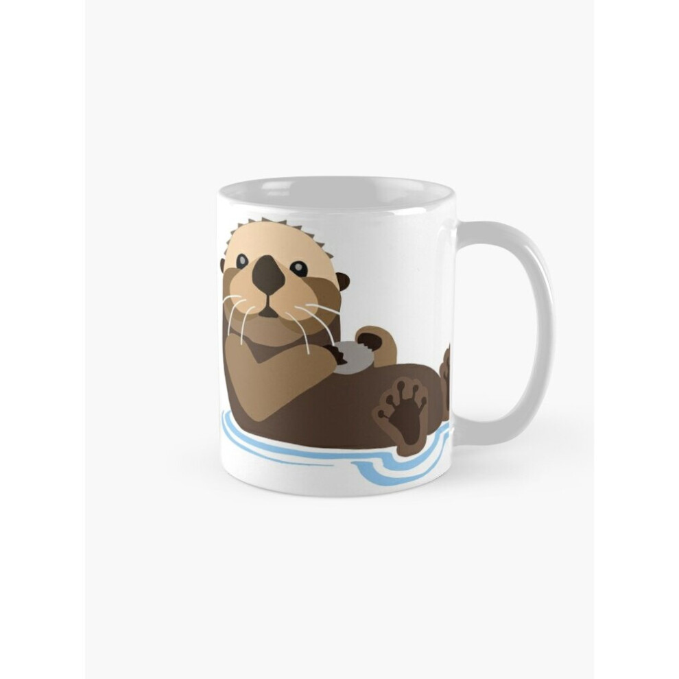 Mugs 11oz Otter emoji Coffee Ceramic Mug Funny Anniversary Novelty Christmas Gift