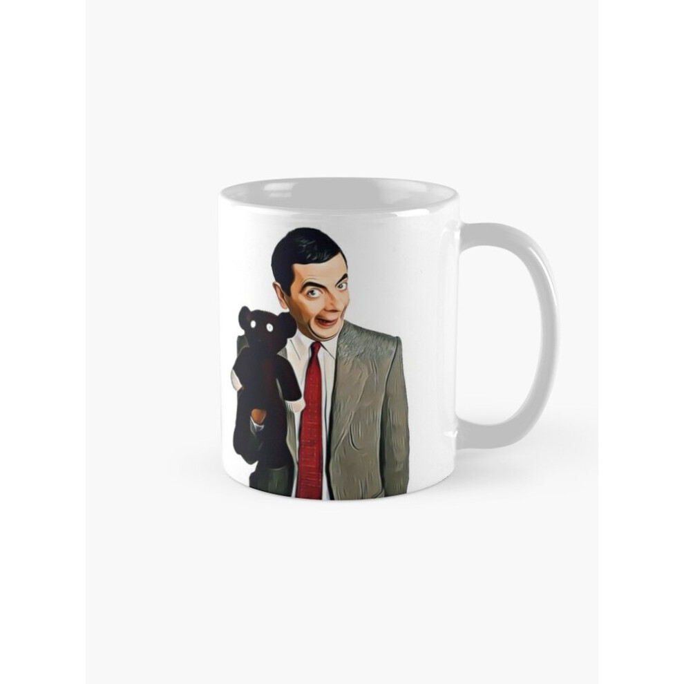 Mugs 11oz Mr bean and his teddy bear Coffee Ceramic Mug Funny Anniversary Novelty Christmas Gift