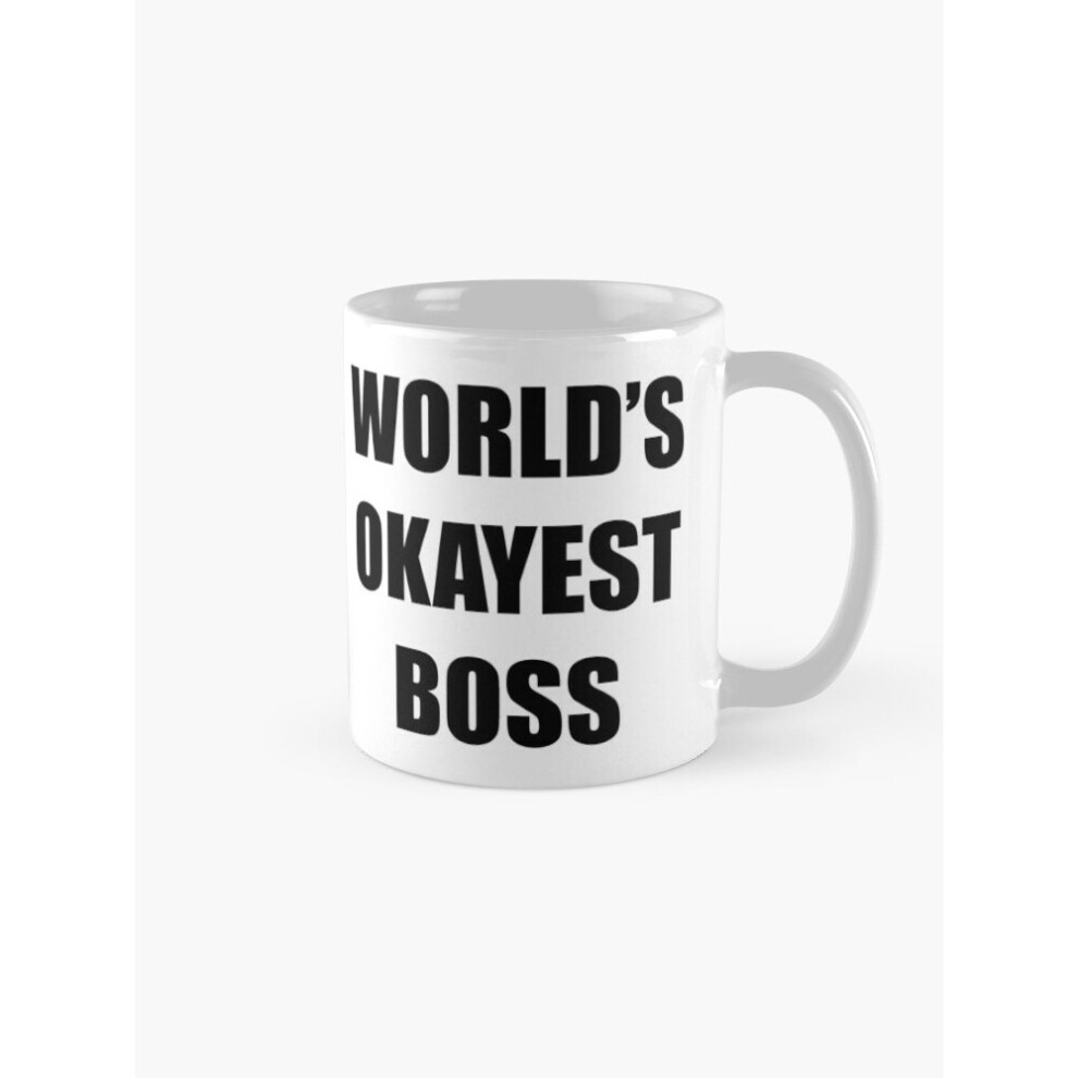 Mugs 11oz Worlds Okayest Boss for Employer at The Office Worlds Best Boss Mug Coffee Ceramic Mug Funny Anniversary Novelty Christmas Gift