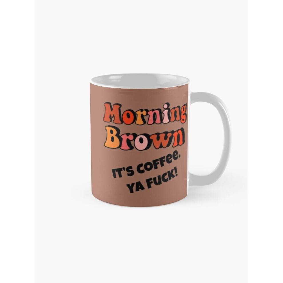 Whibos Mugs 11Oz Morning Aunty Donna Fitted Coffee Ceramic Mug Funny Anniversary Novelty Christmas Gift Brown