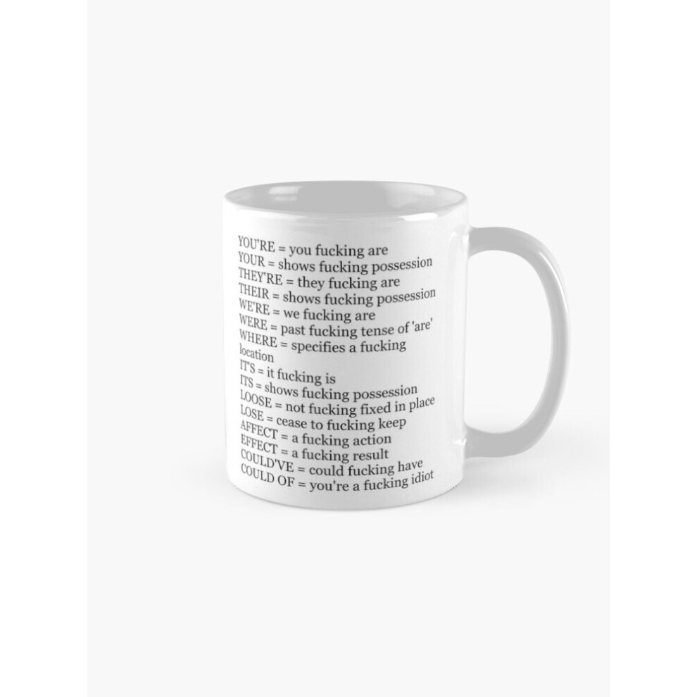 Mugs 11oz Angry Grammar Coffee Ceramic Mug Funny Anniversary Novelty Christmas Gift