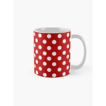 Mugs 11oz Red with White Polka Dots Coffee Ceramic Mug Funny Anniversary Novelty Christmas Gift
