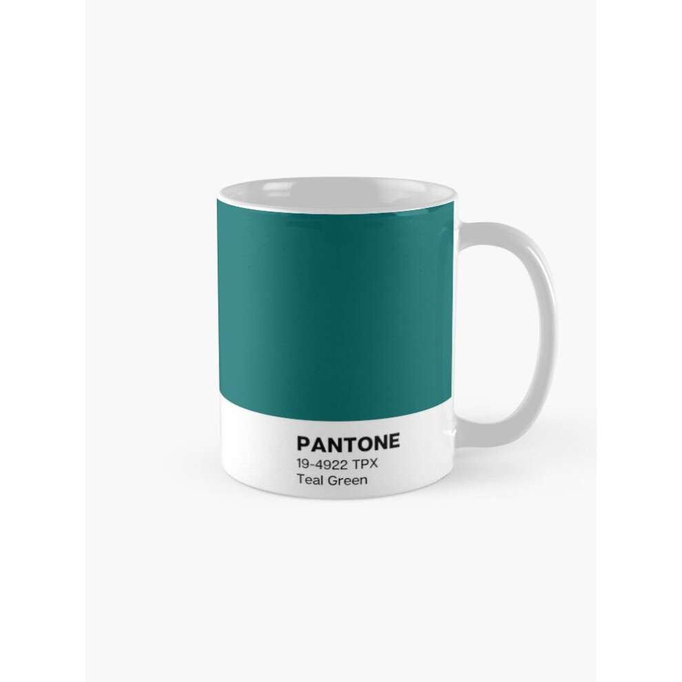 Mugs 11oz Pantone Teal Green Coffee Ceramic Mug Funny Anniversary Novelty Christmas Gift