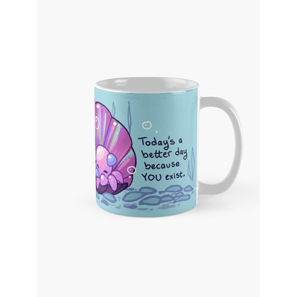 Mugs 11oz "Today's a better day because YOU exist" Cuddling Octopuses in Shell Coffee Ceramic Mug Funny Anniversary Novelty Christmas Gift-image-OPC-PC9CX8R-NEW