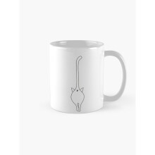 Mugs 11oz White cat walking on white Coffee Ceramic Mug Funny Anniversary Novelty Christmas Gift