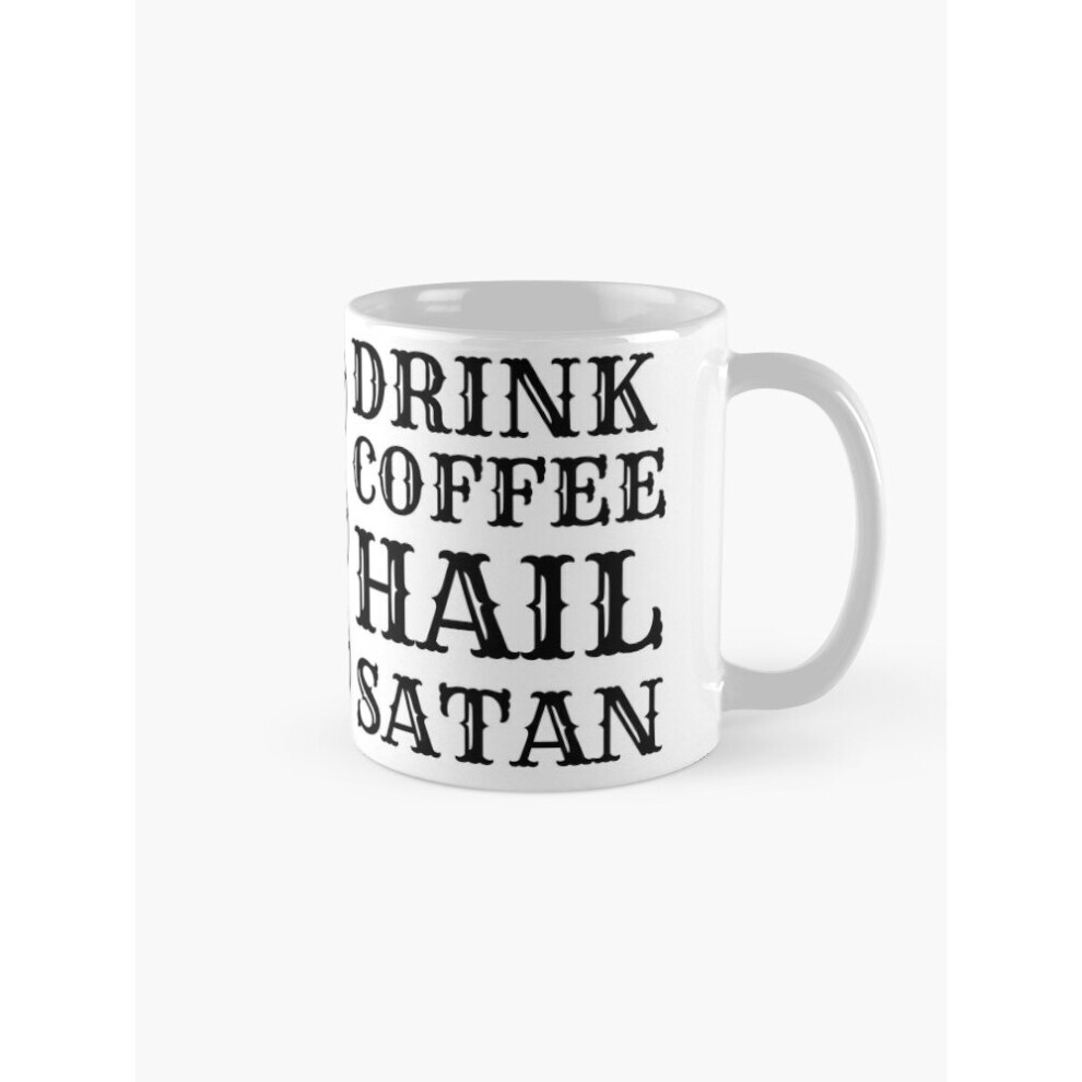 Whibos Mugs 11Oz Drink Coffee Hail Satan Coffee Ceramic Mug Funny Anniversary Novelty Christmas Gift