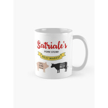 Mugs 11oz Satriale's Pork Store Meat Market Sopranos New Jersey Pork Sausage Angus Beef Coffee Ceramic Mug Funny Anniversary Novelty Christmas Gift