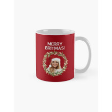 Mugs 11oz Merry Britmas - For Celebrating a Very Britney (White Text) Coffee Ceramic Mug Funny Anniversary Novelty Christmas Gift