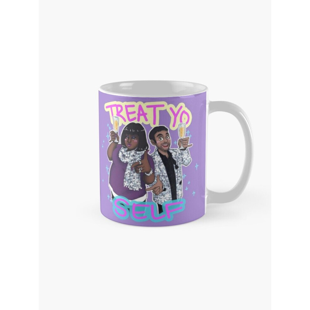 Mugs 11oz Treat Yo Self Coffee Ceramic Mug Funny Anniversary Novelty Christmas Gift