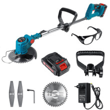 21V Electric Lawnmower Cordless Rechargeable Lawn Mower Garden Yard Grass Trimmer W/ 1pc 2000mAh Battery