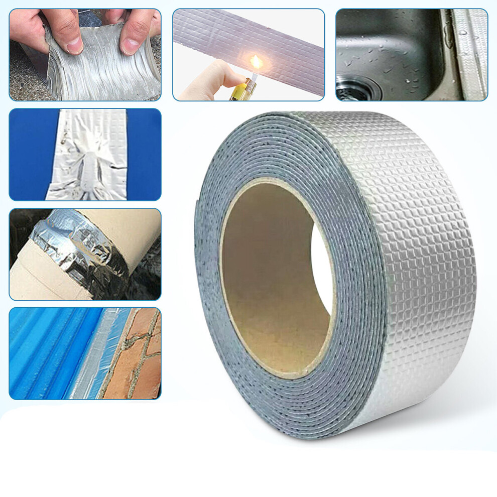 5M Aluminum Foil Butyl Rubber Tapes Heat Resistant Super Strong Waterproof Household Repair Tape 6900066743597