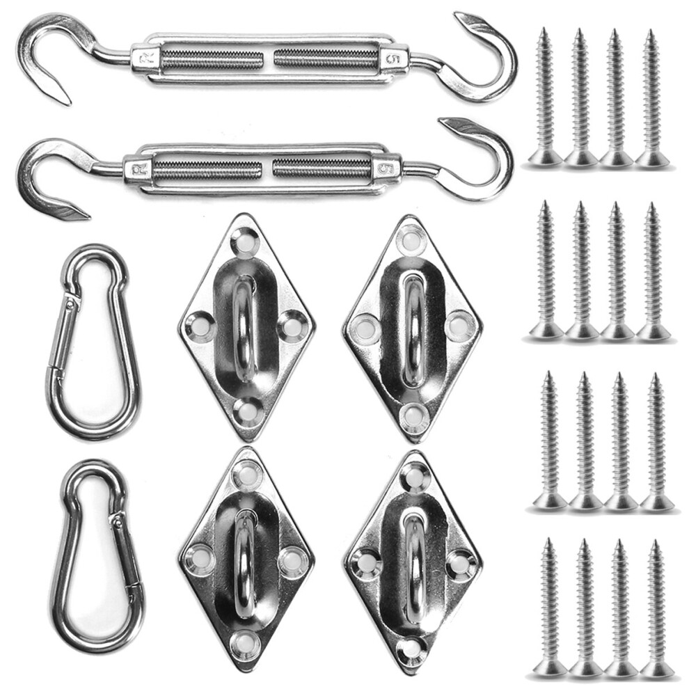 8Pcs Stainless Steel Outdoor Sun Sail Shade Canopy Diy Fixing Fittings Hardware Accessory Tools Kit 300743167351