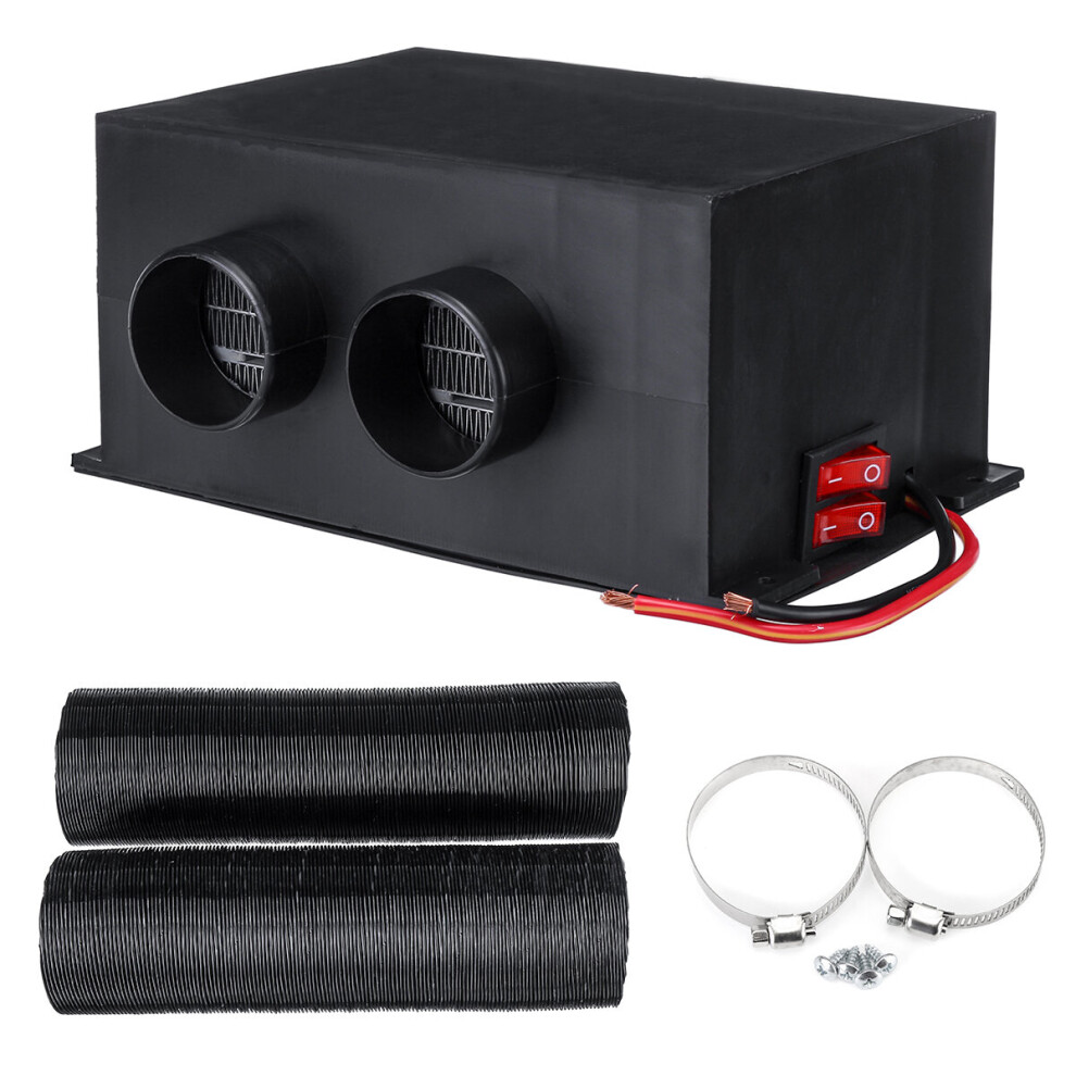 12V/24V 650W 2-Hole Car Electric Heater Warm Air Heater Dual Switch Constant Temperature 6900074984685