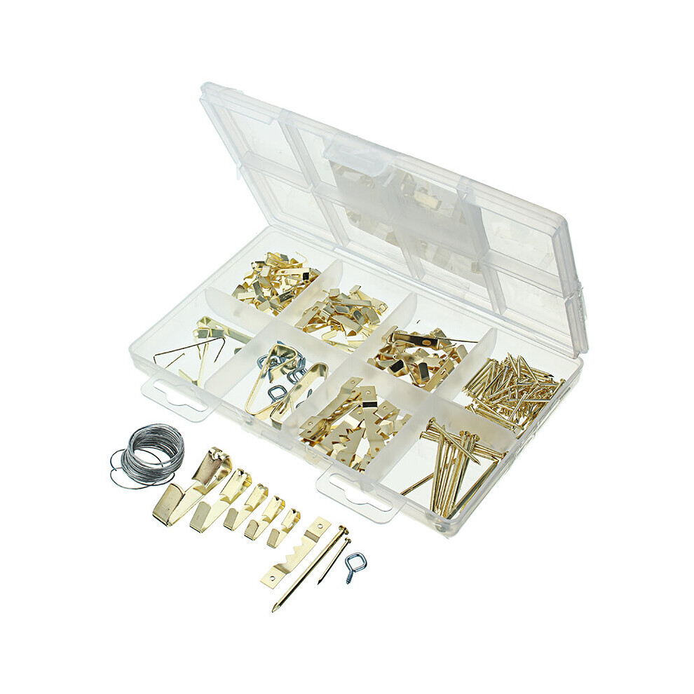 200Pcs Wall Mount Picture Photo Frame Hook Hanger Nail Heavy Duty Meatl Hanging Kit 703145748775