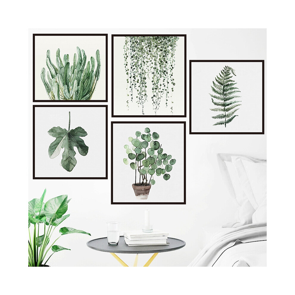 DIY Green Leaves Background Wall Stickers Self-adhesive Removable Sticker for Home Bedroom Kitchen Balcony Decorations