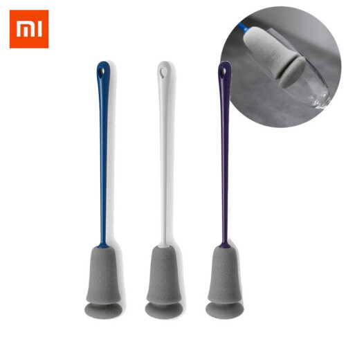 KIS SKISS FISH 3PCS Sponge Cup Brush Long Handle Replaceable Kitchen Cleaning Brushes