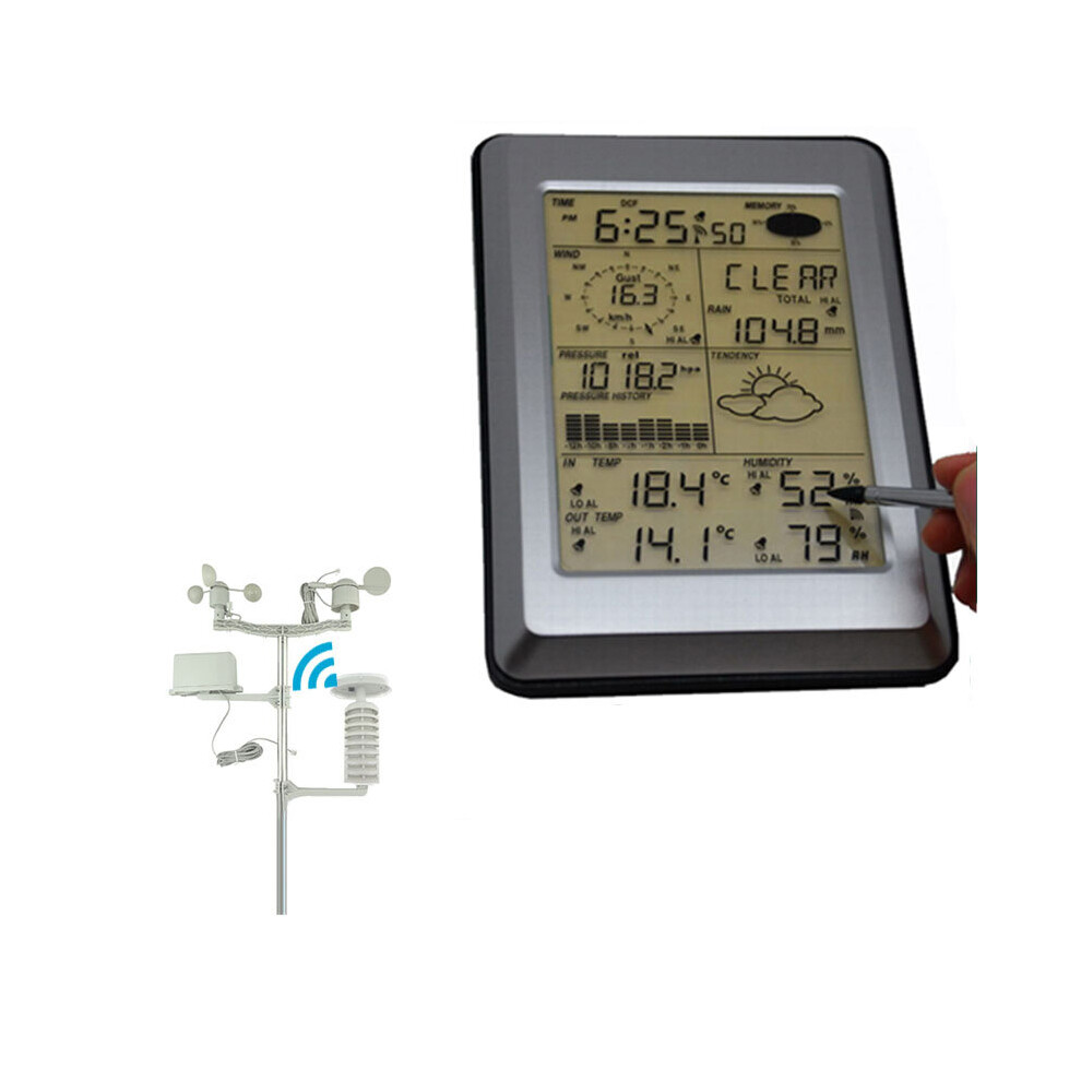 Misol Professional Wireless Weather Instrument Weather Station Touch Panel Solar Sensor Hygrometer w/ PC Interface