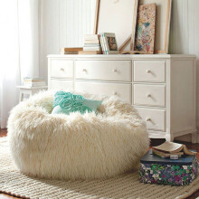 Fur Lounger Size Bean Bag Cover Sofa Chairs Seat Living Room Furniture Fill Bean