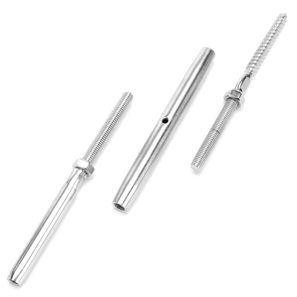 10Set Balustrade Cable Fixing Kit Stainless Steel Lag Screw Swage Terminal 791177617596