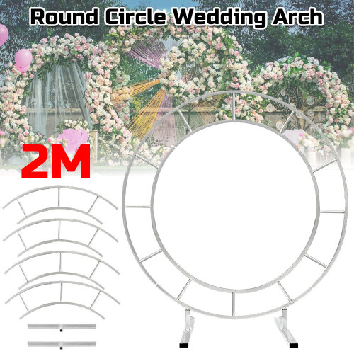 1.2m/1.5m/2m Circle Arch Framework Metal Round Wedding Party Romantic Backdrop 1