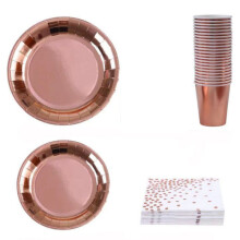 64 Pieces Paper Dinnerware Set Birthday Party Celebration Tool Outdoor Events for Home Gathering