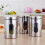 3Pcs Stainless Steel Tea Coffee Sugar Canisters Kitchen Storage Container 10