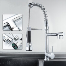 Kitchen Copper Alloy Soring Faucet Hot Cold Water Mixed Lead-free Mixer Sink Tap