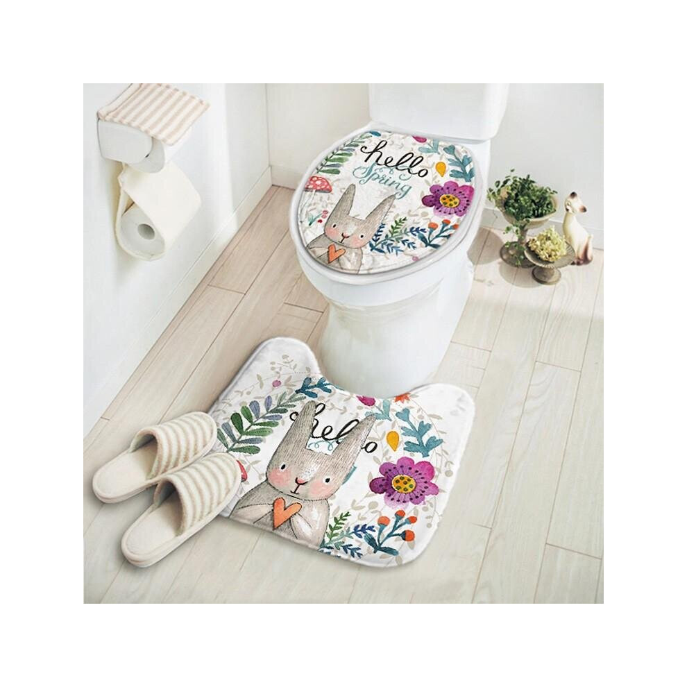 Carpet Absorbent Non-Slip Pedestal Rug Lid Bathroom Toilet Cover Bath Mat New Cut Cartoon Rabbit