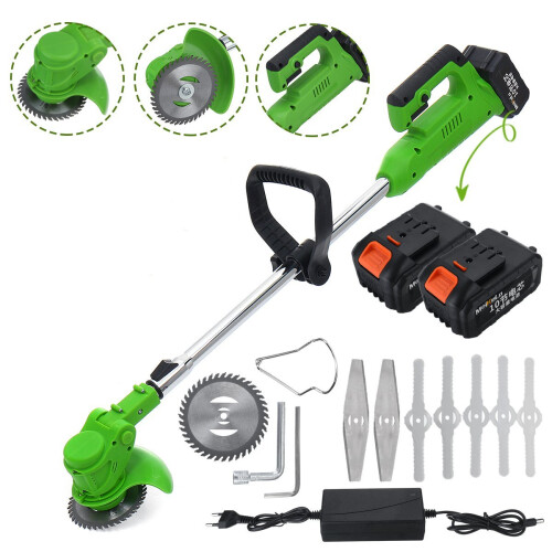 Electric Cordless String Grass Trimmer Cutter Garden Edger + 1/2 battery 1