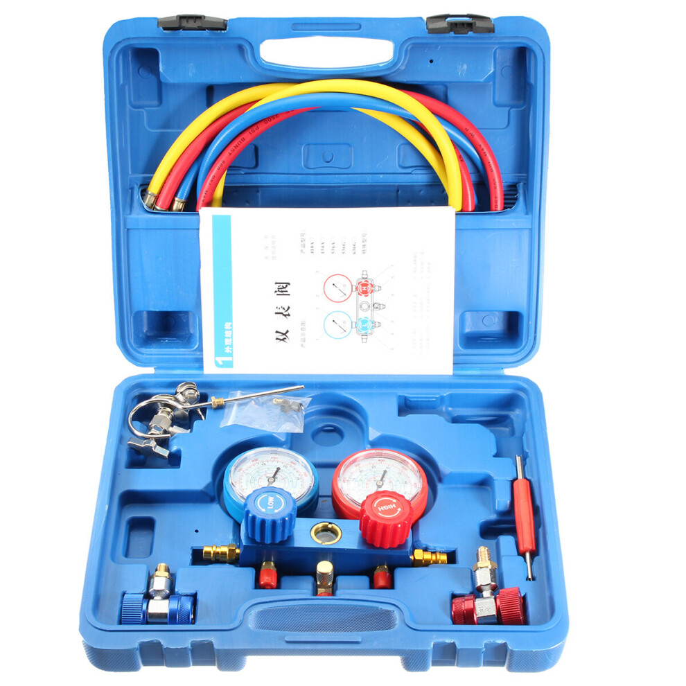 0-500Psi Air Conditioning Refrigerant Fluorine Table Gauge Diagnostic Test Tool Blue 791177631677