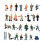 25pcs 1:87 Painted Mix Model Different People Poses Workers Scale Decorations 1