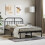 vidaXL Metal Bed Frame with Headboard Bed Base Black 120x190 cm Small Double 1