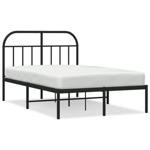 vidaXL metalsengestel med hovedgærde sort 120x190 cm 1