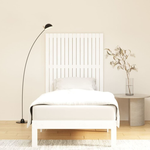 vidaXL Solid Wood Pine Wall Headboard White 95.5x3x110 cm Bedroom Bed Header 2