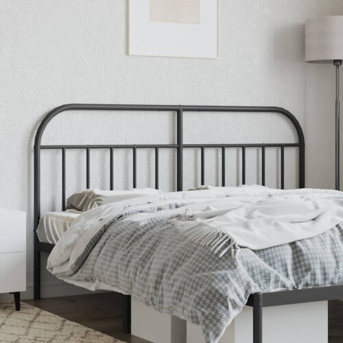 vidaXL Metal Headboard Bedroom Accessory Bed Header Bed Headboard Black 160 cm 2
