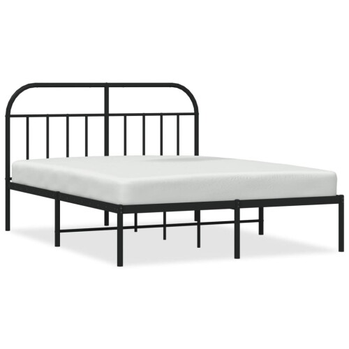 vidaXL metalsengestel med hovedgærde sort 140x200 cm 1