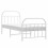 vidaXL Metal Bed Frame with Headboard and Footboard White 90x190 cm Single 4
