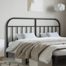 vidaXL Metal Headboard Bedroom Accessory Bed Header Bed Headboard Black 160 cm