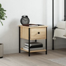 vidaXL Bedside Table Cabinet Side Table Nightstand Sonoma Oak Engineered Wood